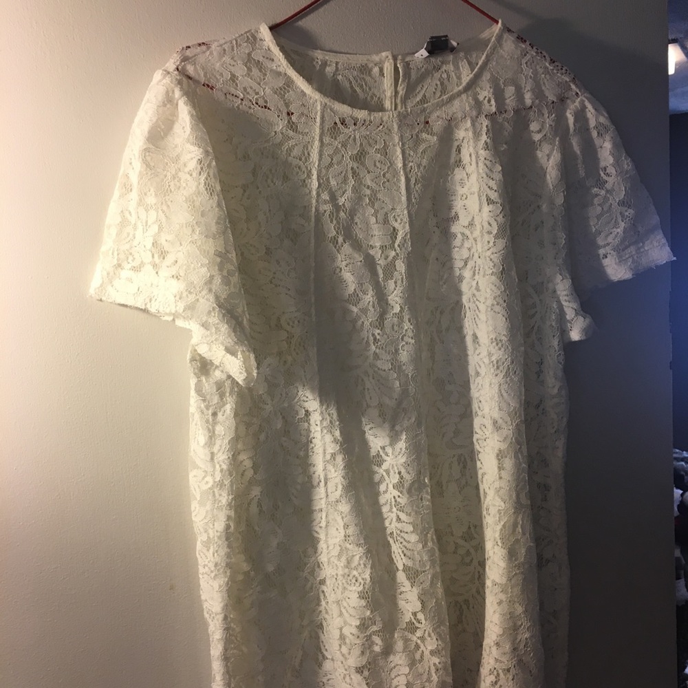 White lace shirt